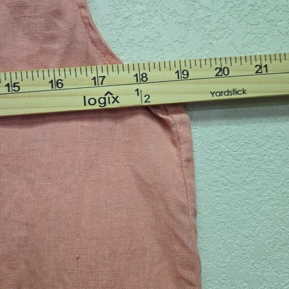 Harvé Benard Womens Sleeveless Pink Linen Button-Down Blouse Size M - Picture 9 of 10